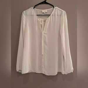 Laundry By Shelli Segal Cream Blouse with Tie Neck 4
